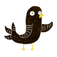 cartoon waving bird N11