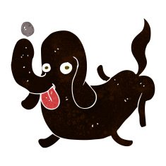 cartoon dog sticking out tongue N10