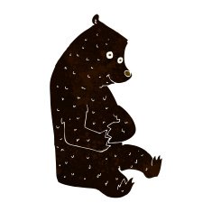 cartoon happy black bear N3