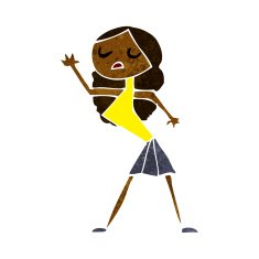 cartoon woman dancing N16