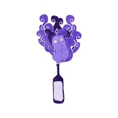 cartoon ghost in bottle N21