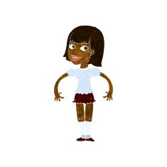 cartoon woman shrugging shoulders N245