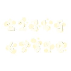cartoon wooden numbers N6
