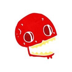 cartoon spooky skull N95