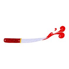 cartoon kitchen knife cutting N2