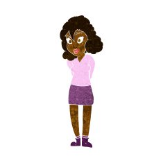 cartoon confused woman N71