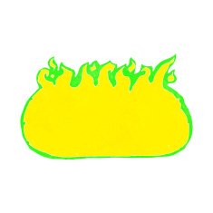 cartoon green fire border N4
