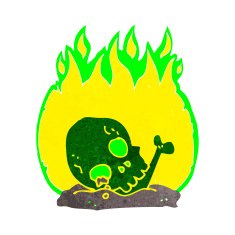 cartoon burning old bones N4