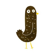 funny cartoon bird N108