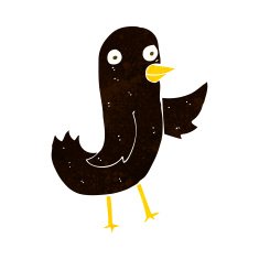 funny cartoon bird N109