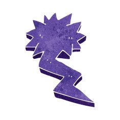 cartoon lightning bolt symbol N16