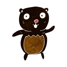cartoon black bear cub N20