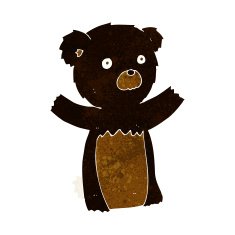 cartoon black bear cub N21