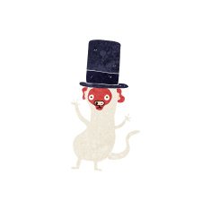 cartoon monkey in top hat N11
