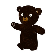 cartoon black bear cub N24