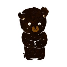 cute cartoon black bear N21