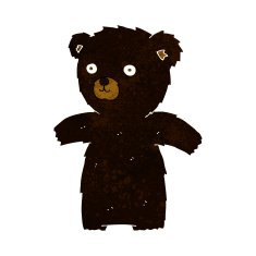 cute cartoon black bear N23