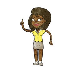 cartoon pretty woman with idea N38