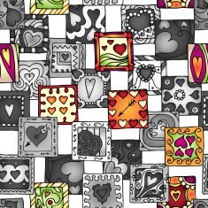 Collection of original drawing doodle hearts N2