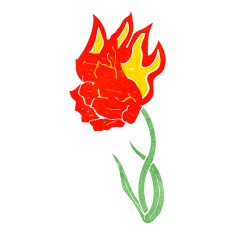 cartoon flaming flower N4