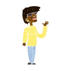 cartoon woman wearing spectacles N25