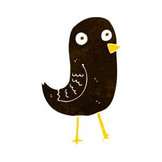funny cartoon bird N110