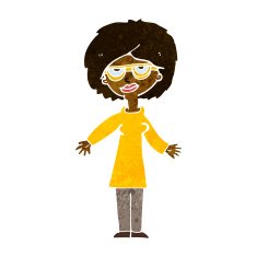 Cartoon Woman Wearing Glasses N13