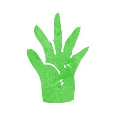 cartoon green hand symbol N4