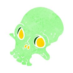 cartoon spooky skull N97