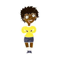cartoon excited woman N75