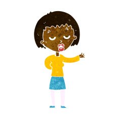 cartoon bored woman N20