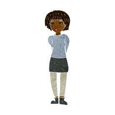 cartoon shy woman N25