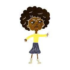 cartoon annoyed old woman N11