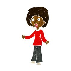 cartoon surprised woman N120