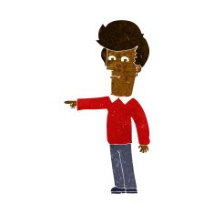 Cartoon Man Pointing N119