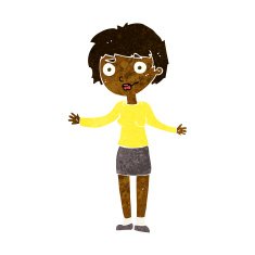 cartoon confused woman N72