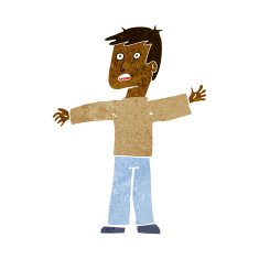 cartoon surprised man N82