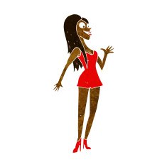 cartoon woman in pink dress N6