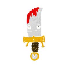 bloody knife cartoon character N2