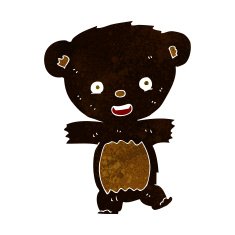 cartoon teddy black bear cub N3