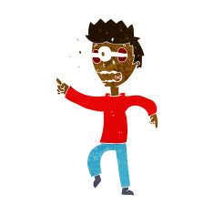 cartoon man with popping out eyes N15