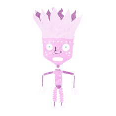 funny cartoon robot wearing crown N2