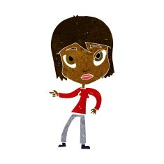 cartoon pointing woman N15