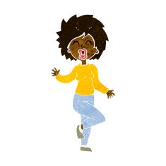 cartoon woman dancing N17