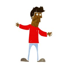 cartoon curious man N39