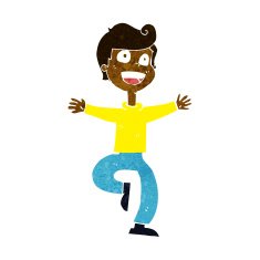 cartoon excited boy N83