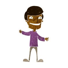 cartoon grinning man N49