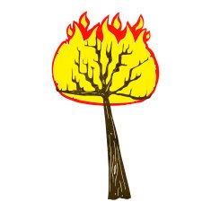 cartoon burning tree N18