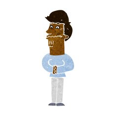 cartoon nervous man N89