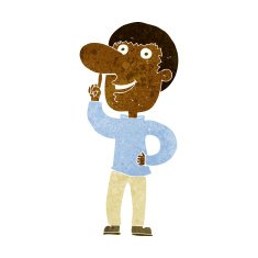 cartoon man with idea N102